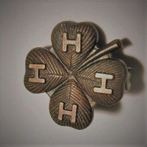 Vintage Lapel Pin, 4-H, Four Leaf Clover